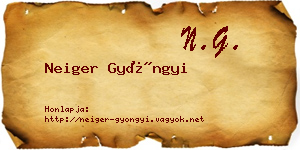 Neiger Gyöngyi névjegykártya